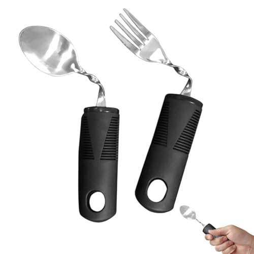 SURALIN Parkinson Besteck,Griffverdickung Besteck,Biegbares High-End-Geschirr（Gabel und Löffel）