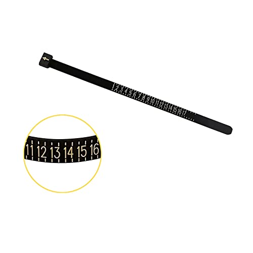 1 Pack Us Ring Sizer Measuring Gauge, 1-17 Us Rings Size, Plastic Finger Sizing Measure Tool, Reusable, Black #TOP2