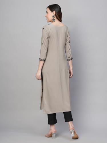 Image of RATAN Rayon Straight Lucknowi Chikankari Ethnic Wear Kurta for Women