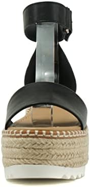 SODA TUCKIN High platform inclined wedge espadrille sandal with rope textured weave and Velcro ankle straps. Adds height and elongates legs Completes the perfect Spring Summer look when paired | Image 2