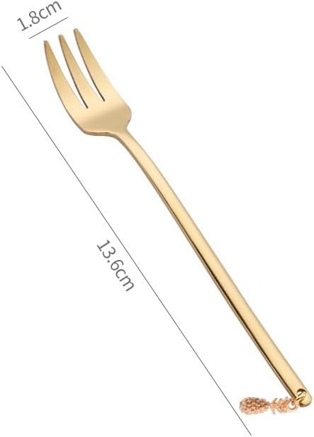 Silverware Flatware Cutlery Set, 4/16/24/32/40/48pcs Creative Fruit Hanging Fork 304 Stainless Steel Fork Cutlery Set(Silver,6Set-24Pcs)