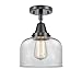 Innovations 447-1C-BK-G72 Transitional One Light Flush Mount from Franklin Restoration Collection in Black Finish,