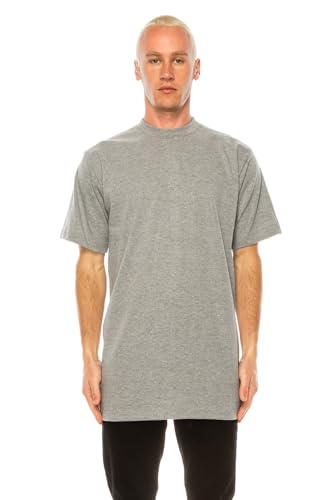 PRO G Men’s Tall Big Size Heavyweight Crewneck T-Shirt, 230 GSM, Thick Collar, Streetwear Workwear Style