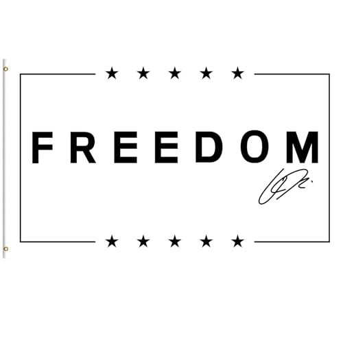 Freedom Flag with Signature Double Sided 3 Ply White and Black 3x5 Feet A True Patriot Hero