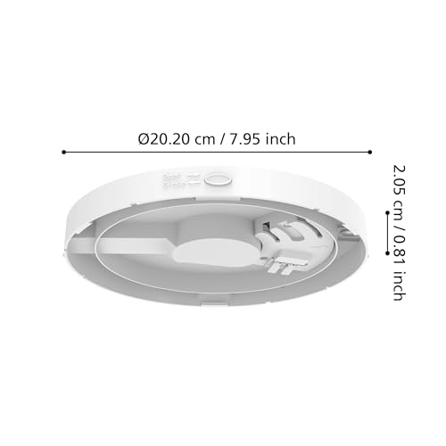 EGLO Deckenbefestigung für Deckenleuchten Castagneto, Zubehör zur Montage von Deckenlampen, Accessoire aus weißem Kunststoff, Ø 20 cm