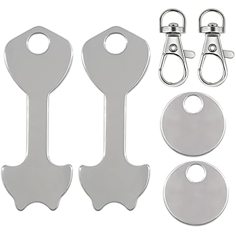 XPOOP 2 Set Shopping Trolley Release Keys, Stainless Steel Removable Shopping Trolley Tokens, Shopping Trolley Removers, Removable Shopping Trolley Chips, Shopping Cart Tokens Cover
