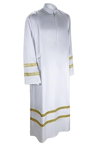 Men's Pastor Robe Cassock Gown Catholic Clergy Pulpit Robe Christian Priest Long Liturgical Vestment Robe Halloween4