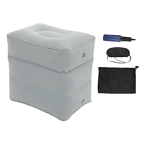 VILLFUL 1 セット ヨガ旅行足踏み 飛行機 エアー足枕 膨脹可能な枕 エアー足枕 空気足置き 旅行用フットレスト ピローキューブ 職場での机の下の机の休憩 1セット 飛行機のフットレスト