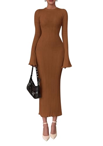 Image of PRETTYGARDEN Women's Sweater Dress Long Sleeve Maxi Dresses