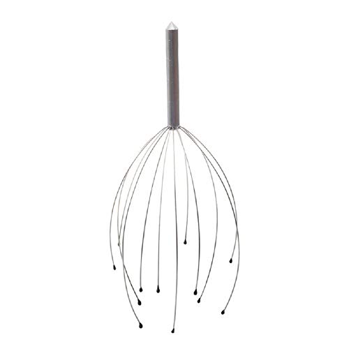 AnHua 1 Pcs Head Wire Massage Claw Octopus Scalp Massage Claws Clearing Veins Soothing Brain Refreshing Head Relaxer Hair Claw (Silver)