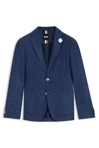 Image of BOSS Mens C-Hanry-252 Slim-fit Blazer in Micro-Patterned Fabric