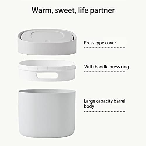 Gsrhzd Desktop Trash Can, Mini Plastic Desktop Trash Bin, Desk Bin with Lid, Mini Press Lid Wastebasket, for Family Living Room Kitchen Bedroom Bathroom Office Car Indoor, Gray