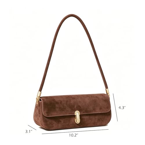 Faux Suede Square Shoulder Bag