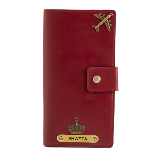 Image of ncgifts - Elegant Passport Holder for Family 4 with Boarding Pass | Passport Boarding Pass Currency Card Slot & Coin Holder for Men & Women | Corporate Office Gift Employee Colleagues