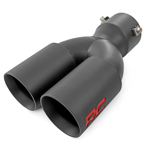 Rough Country Black Dual Exhaust Tip | 304 Stainless Steel | 2.5-3" - 96050 - image 1