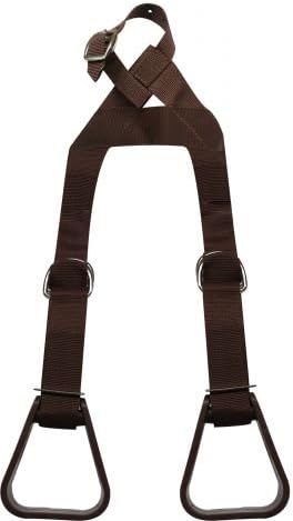 Showman Heavy Duty Adjustable Nylon Little Buddy Helper Stirrups (Brown)