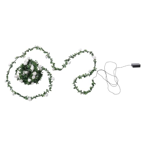 Guirnalda de luces LED solares en forma de rosa de 7.5m color verde