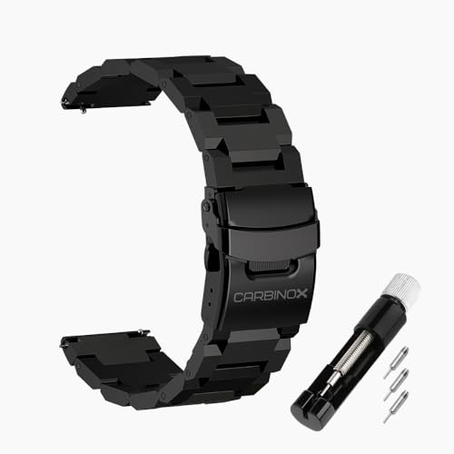 CARBINOX 22mm Metal Watch Band with Toolkit, Stainless Steel