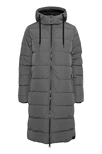 OXMO Soliana Damen Steppmantel Wintermantel Winterjacke gefüttert, Größe:M, Farbe:Pewter (185203)