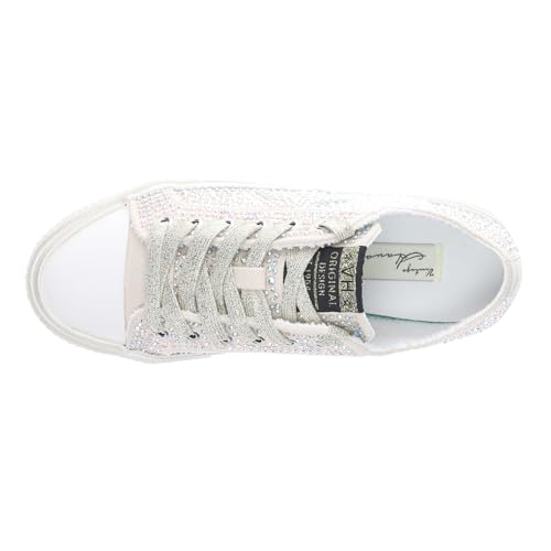 VINTAGE HAVANA Womens Starburst Rhinestone Lace Up Sneakers Shoes Casual - Beige4