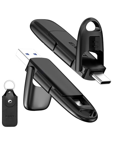 EAGET 256GB Flash Drive with Dual USB-C & USB 3.2 Ports, Portable Thumb Drive, 560MB/s Solid State Drive for iPhone 15/16/17 Pro, Mac, PC, PS4, Android