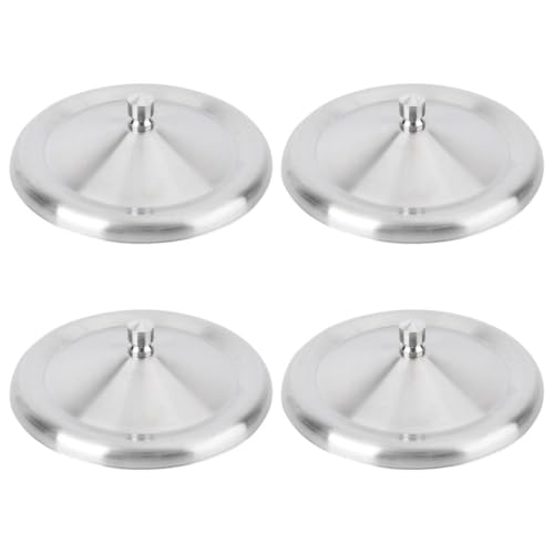 SUPVOX Tapas para Tazas de Acero Inoxidable 8,6 Cm, 4 Piezas Reutilizables, Tapa Selladora Antipolvo para Tazas de Té y Agua, Accesorio Resistente para Hogar y Oficina