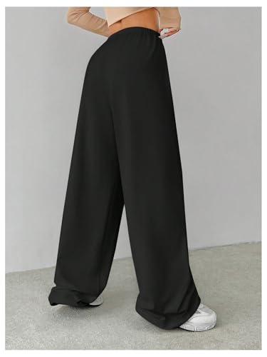 Women's Baggy Wide Leg Pants Elastic Drawstring Waist Casual Sweatpants Trousers3