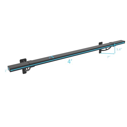 AMSOOM Bar Foot Rail Kit- Railings Hardware for Indoor and Outdoor Heavy Duty Steel Combination Wall Mount Rail Brackets and Square Tube.(Black, 4 Feet) by AMSOOM - Image 3