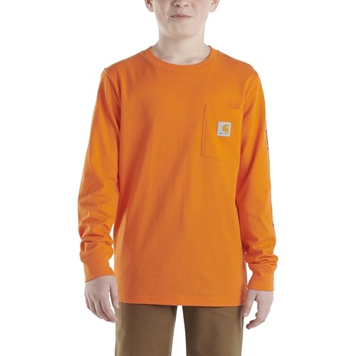 Carhartt Boys' Long Sleeve Crewneck T-Shirt with Pocket