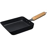 Takumi Cast Iron Japanese Tamagoyaki Omelet Pan with Wooden Handle, Made in Japan Magma Plate...