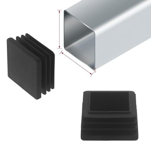 Image of 32 Pcs 1-1 /3 Inch Square Tubing End Caps, Plastic End Caps Insert Finishing Plug for Chair Legs, Pipe Post, Table Legs (Black, 35x35mm)
