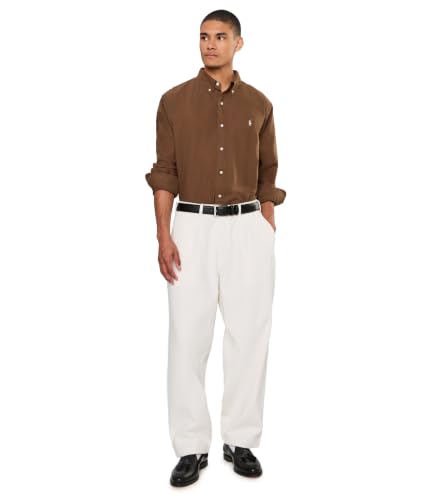 Image of POLO RALPH LAUREN Mens Classic Fit Garment-Dyed Oxford Shirt Chestnut Small
