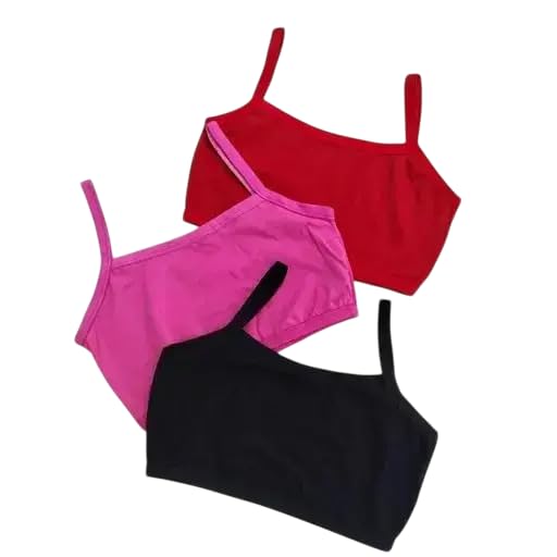 Women and Girls Cotton Slip Bra/Inner Bra/Gym-Sports/Yoga Free Size (Multicolor) Pack of 3 Multicolour-image-9