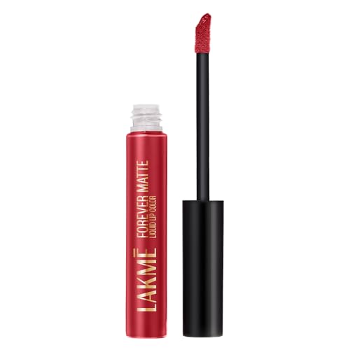 Lakme Forever Matte Liquid Lip Colour, Long-Lasting Liquid Lipstick, Lightweight & Transferproof, Smudgeproof - Red Velvet, 5.6ml