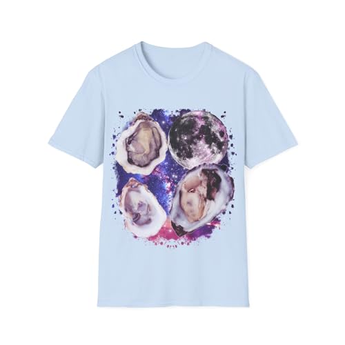 Three Oyster Moon T-Shirt meme ocean haut graphique drole