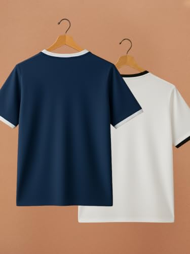 Image of YAZOLE Men's Round Neck Solid T Shirt | Regular Fit Lycra Blend Half Sleeve Tee | Casual Gym Running Walking Sports Office Travel | Stretch Fabric | Comfortable for Everyday use | (S to XXL)