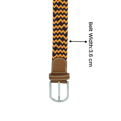 Image of The Tie Hub Unisex Stretchable Woven Fabric Belt | Adjustable, Hole-Free Design | Fits Up to 40 Inches Waist