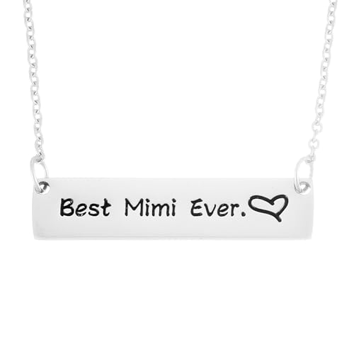 Kivosliviz Birthday Gift for Mimi Best Mimi Ever Necklace Jewelry for Grandma