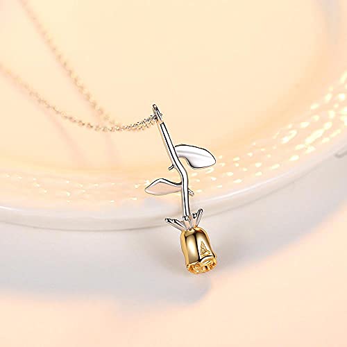 Collier fleur rose pour femmes, le cadeau idéal et romantique