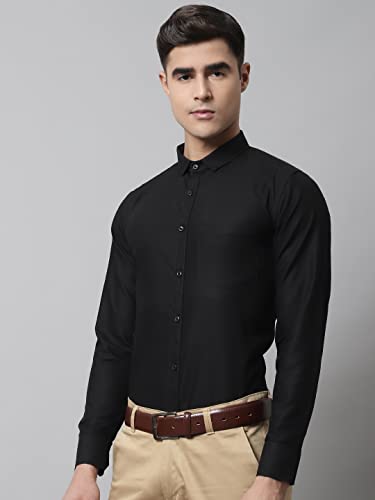 Image of Majestic Man Slim Fit Solid Cotton Blend Formal Shirt for Men