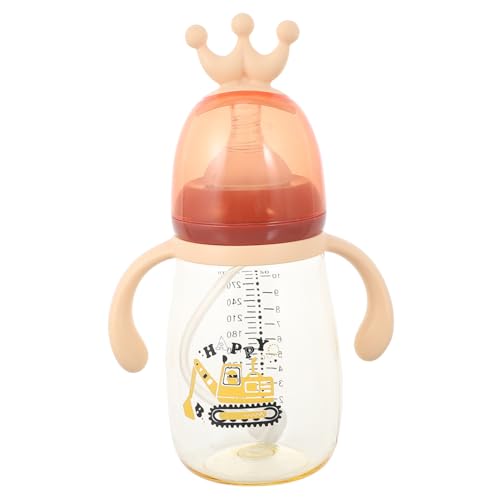 WEKAMOS Botella Agua con Pajita para Bebés y Pequeños Diseño Ergonómico con Doble Asa Tapa Protectora Higiénica Material Flexible Resistente Mordeduras para Entrenamiento y Autonomía