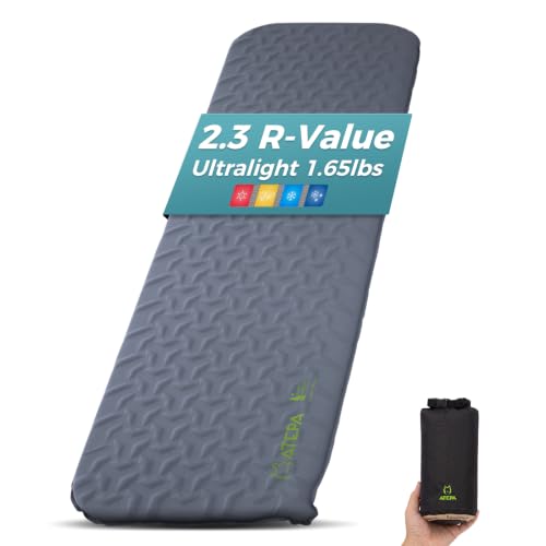 Image of ATEPA Self Inflating Sleeping Pad for Backpacking, 2.3 R-Value | 1.65lbs Ultralight, 3-Season Camping Mat, 1.2 inch Thick Insulated Foam, For Backpacking, Hiking, Trekking & Mountaineering