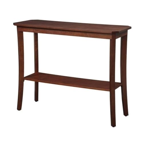 Pemberly Row Wood Console Table, 30' H x 38' W x 14' D, Mahogany Finish, Bottom Shelf, Versatile Storage, Classic Design for Entryway or Living Room Decor