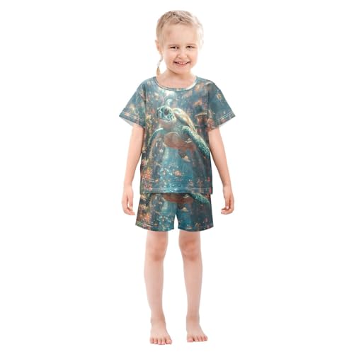 ALAZA Cute Turtle Pajama Set Short Sleeve Sleepwear Soft Lounge Nightwear3