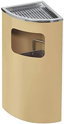 FEANG Trash Can Stainless Steel Trash Can with Grid Ashtray, Outdoor Dustbins Waste Recycling Compost Bins for Commercial Use Garbage Bin (Color : Apricot, Size : 3625.562cm)