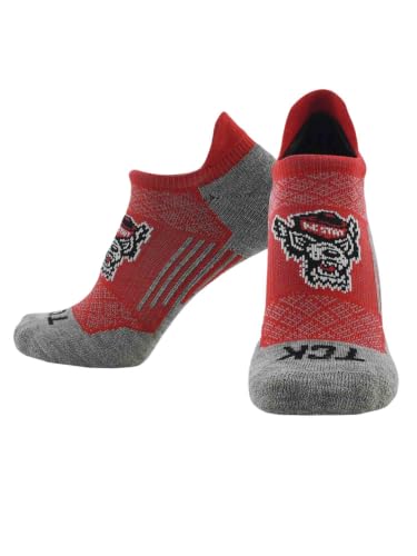NCAA No Show Tab Socks - NC State Wolfpack Red/White Medium