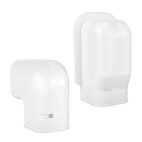HO-SFSM Kit de 2 Cubierta Decorativa de PVC para Sistemas de Aire Acondicionado Dividido y Central Tapa de Entrada de Pared Codos de 90°Acoplamientos Blanco