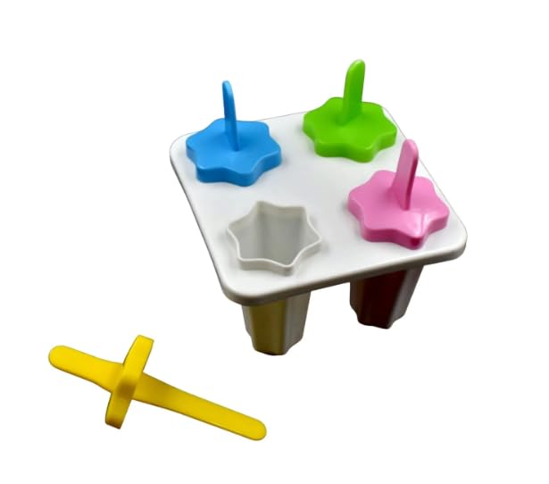 Tapixaa 4pc Homemade Ice Candy Mould with Stick Used for Making Ice-Creams Kulfi Candy Ice Lolly Mold Designer Ice Cream Mould(Bpa Free 4 Set Pack of 1)