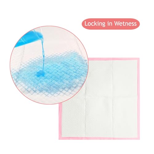 Image of Heavy Duty Pink Puppy Pee Pads 22 x 22 Inch 50 Count Dog Traing Pads | Leak-Proof Quick Absorb 6-Layer Design for Pet Potty Training, Ideal for Puppies, Cats, Rabbits, and Guinea Pigs