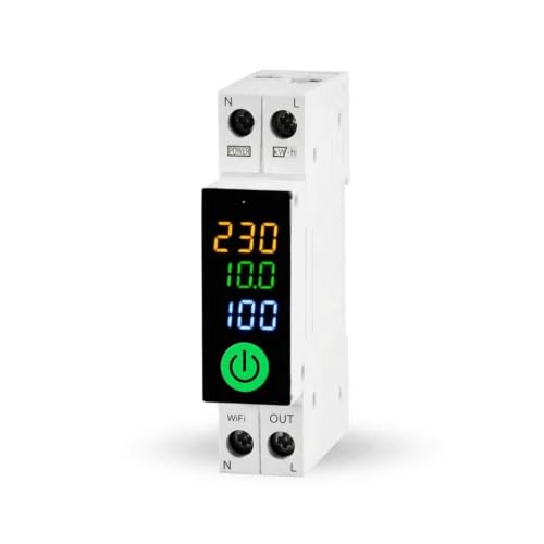 Image of WiFi APP Smart MCB with Metering, Timing, Fault Protection and Local Control| 63A 1P Real Time Monitoring of Voltage Current Power